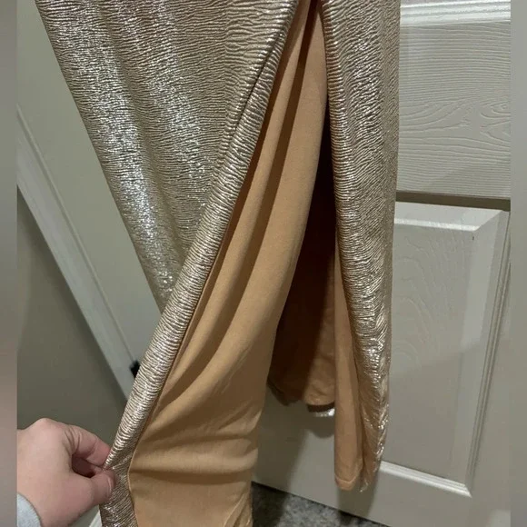 Calvin Klein Plus Size Metallic Off the Shoulder Gown - Picture 7 of 8